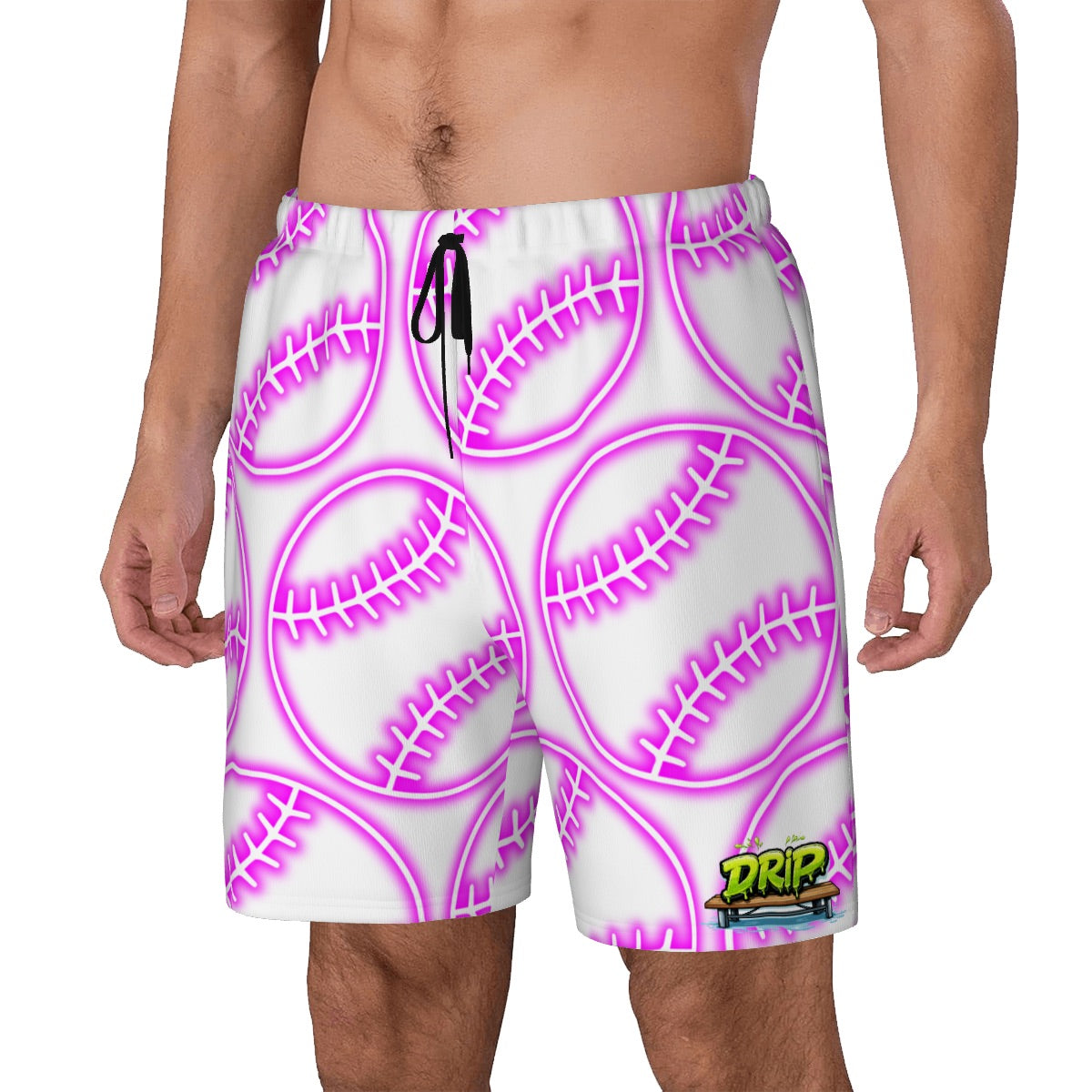 W2W Pro Mesh Hybrid Shorts - Neon Pink Baseballs