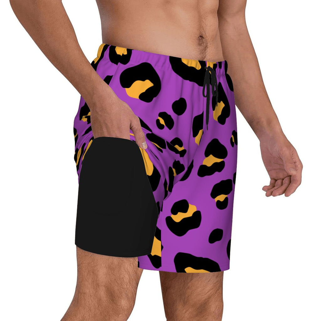 W2W Pro Mesh Hybrid Shorts - Drip Bench Leopard Purple