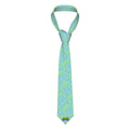 Game Day Tie - Neon Green Basketballs Blue