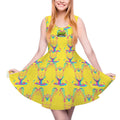 Women's Game Day Dress - Lacrosse Rainbow Drip Yellow