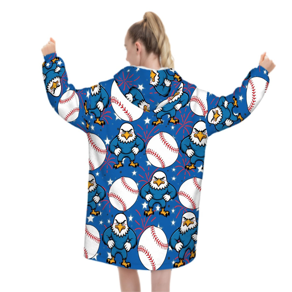 Adult Blanket Sweatshirt - Stars and Strikes Dark Blue