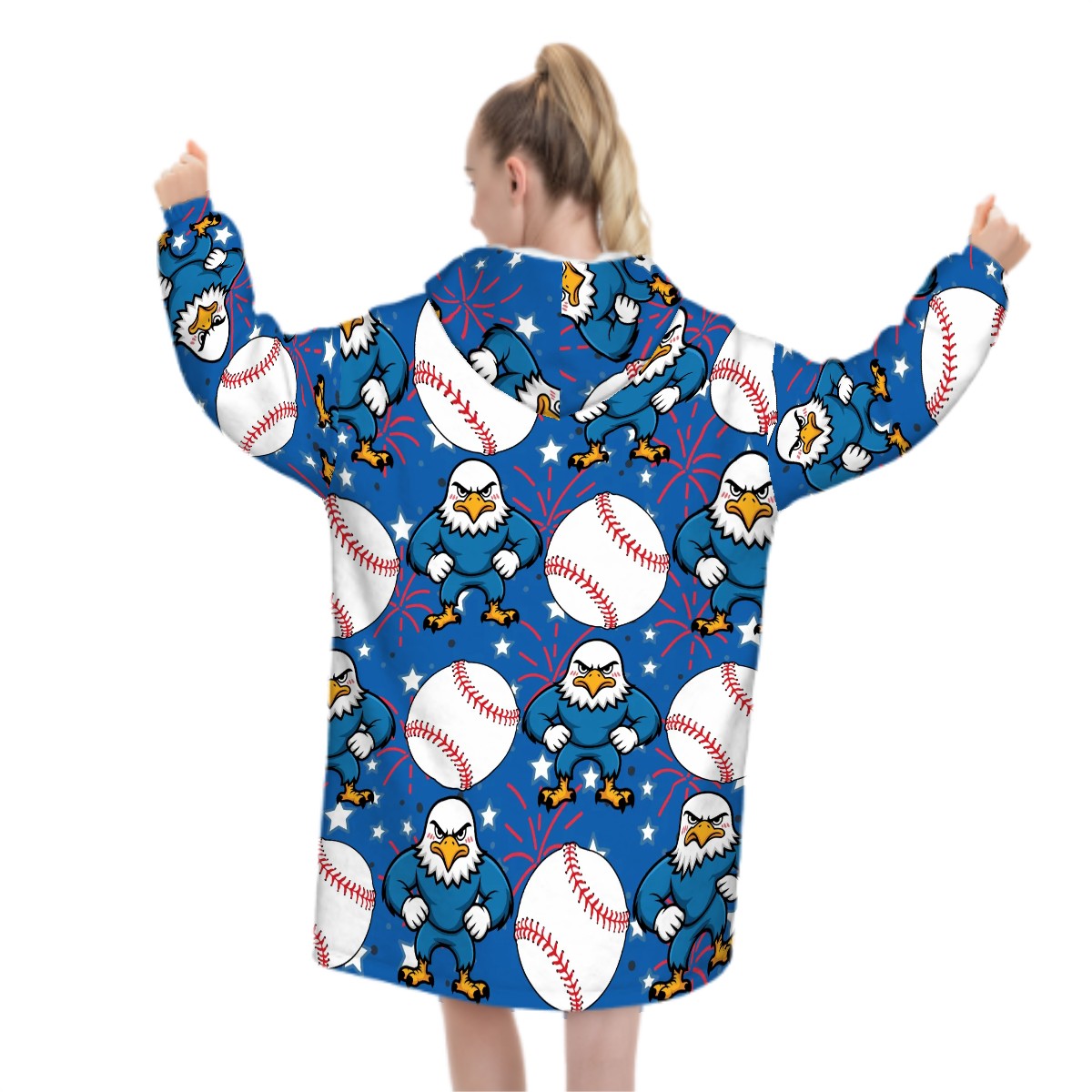 Adult Blanket Sweatshirt - Stars and Strikes Dark Blue