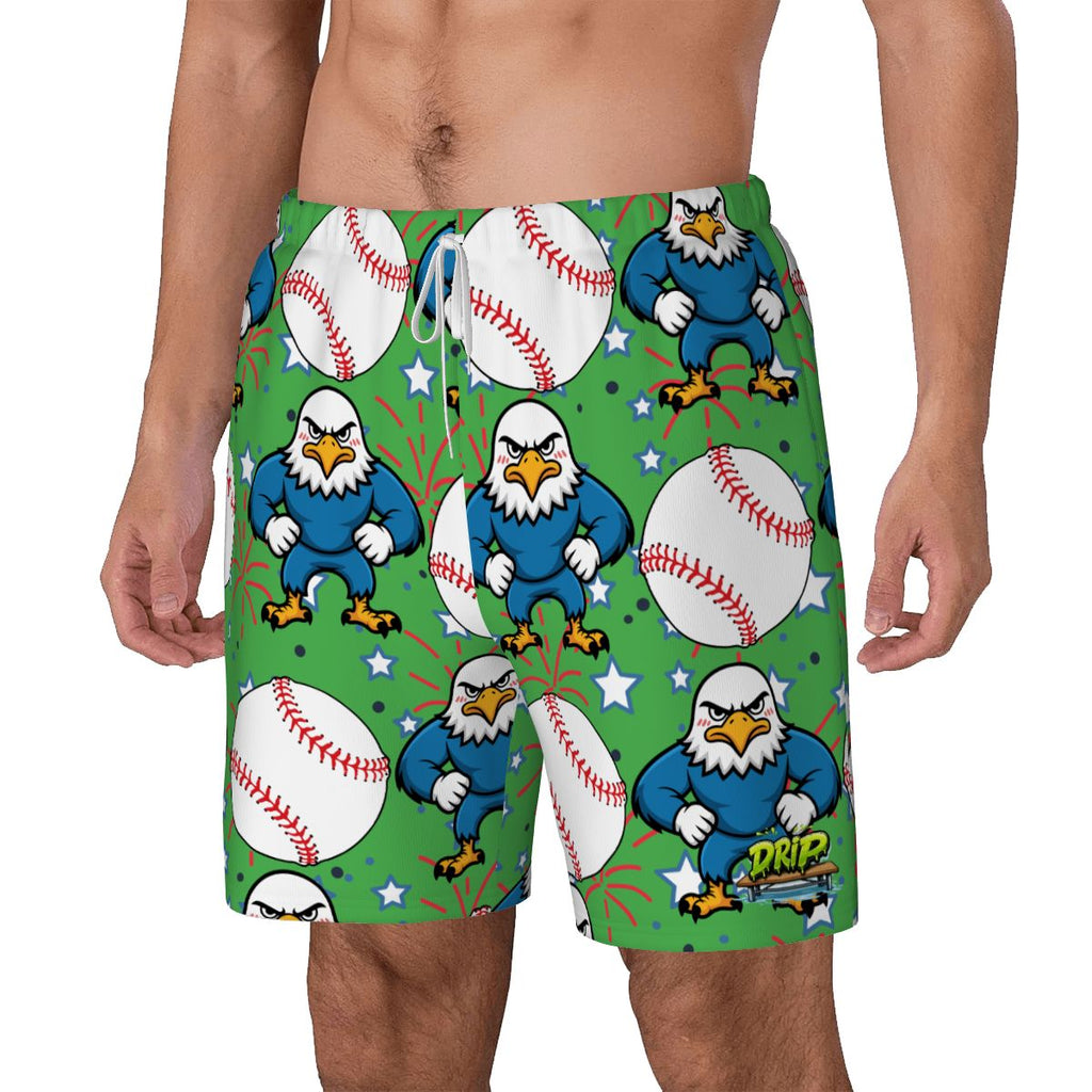 W2W Pro Mesh Hybrid Shorts - Stars and Strikes Green