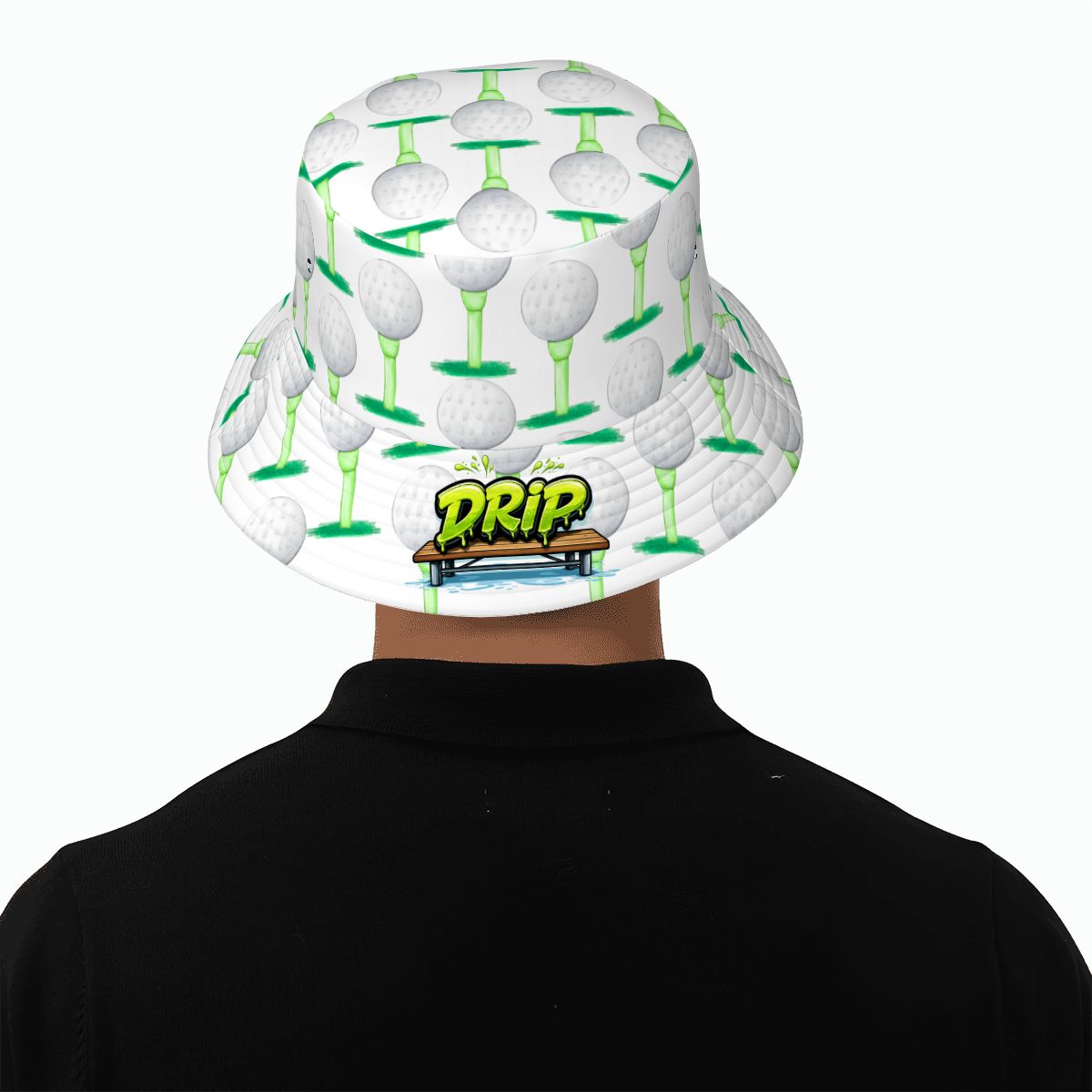 Drip Bucket Hat - Golf Ball and Tee White