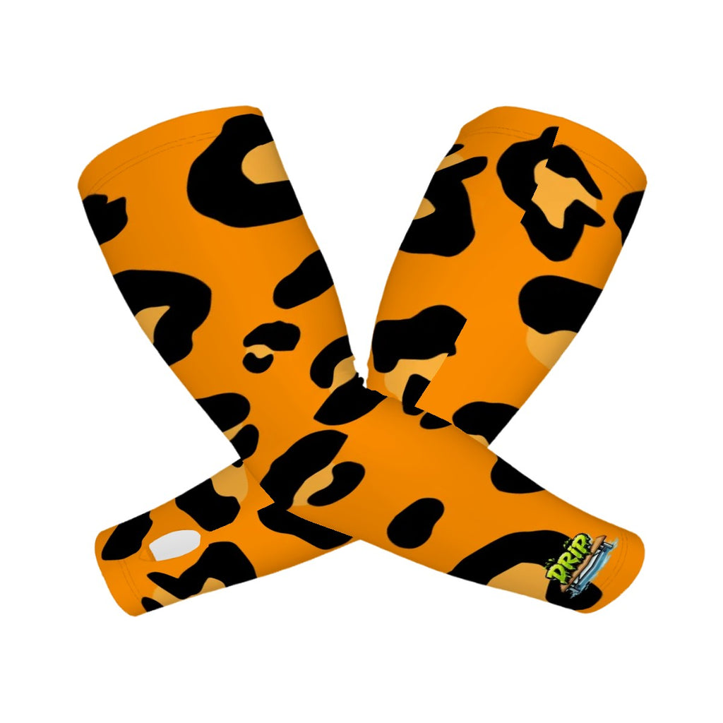 Drip Bench Performance Arm Sleeves - Drip Bench Leopard Orange