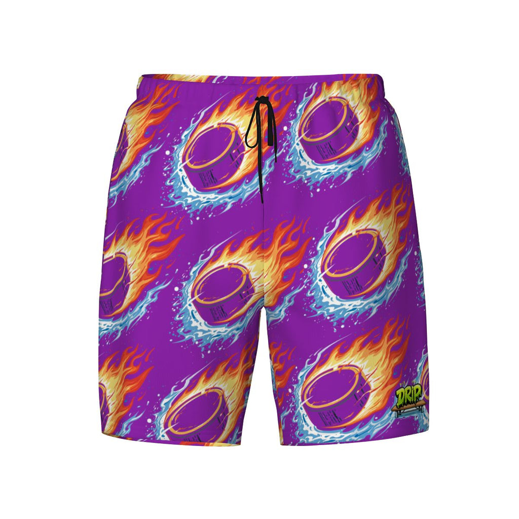 W2W Pro Mesh Hybrid Shorts - Flamin Hockey Pucks Classic Purple