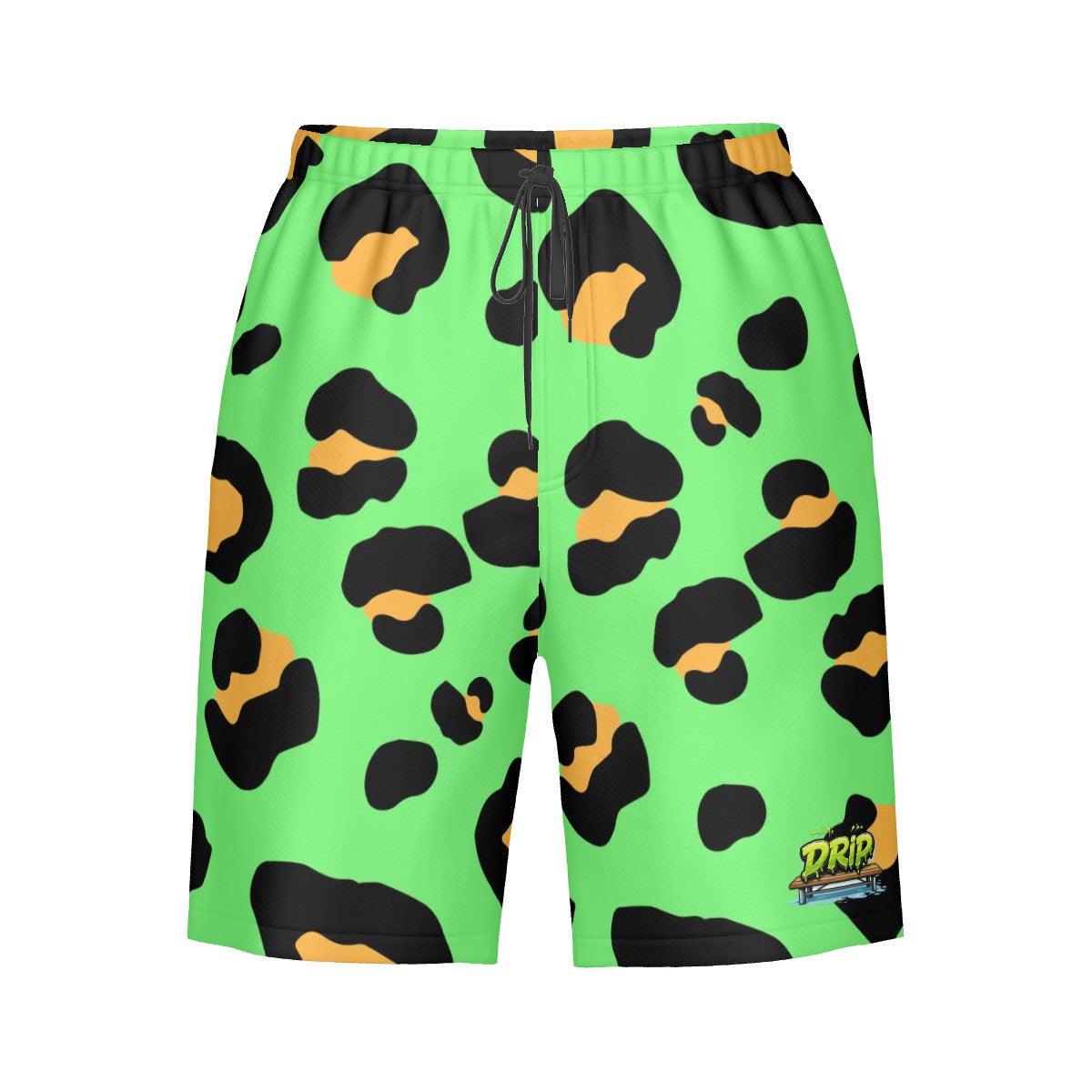 Men/Teen Swim Shorts - Drip Bench Leopard Hot Green