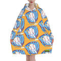 Adult Blanket Sweatshirt - Baseball Sprinkles Ice Cream Drip Orange