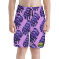 Youth Swim Shorts - Purple Hockey Gloves Light Purple
