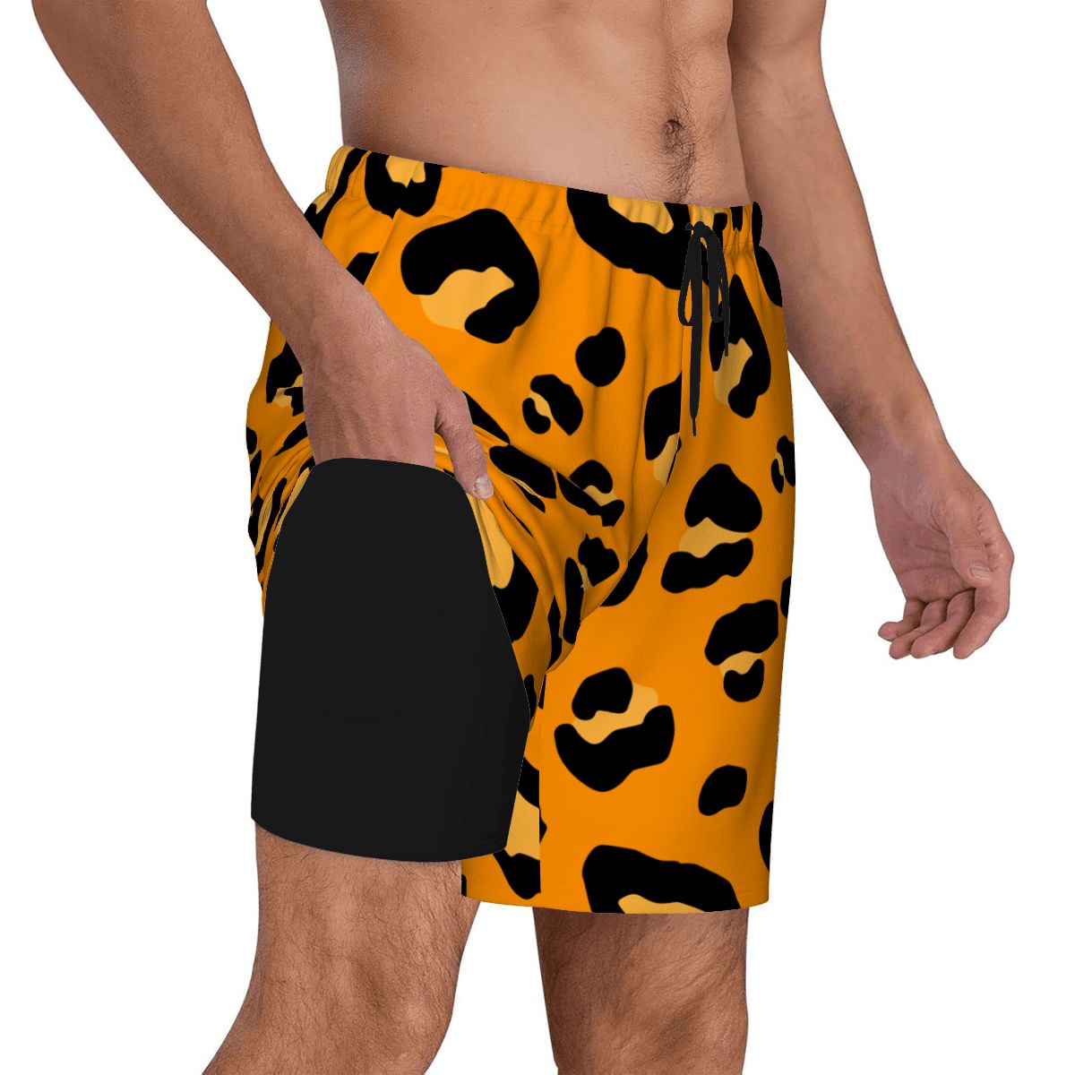 W2W Pro Mesh Hybrid Shorts - Drip Bench Leopard Orange