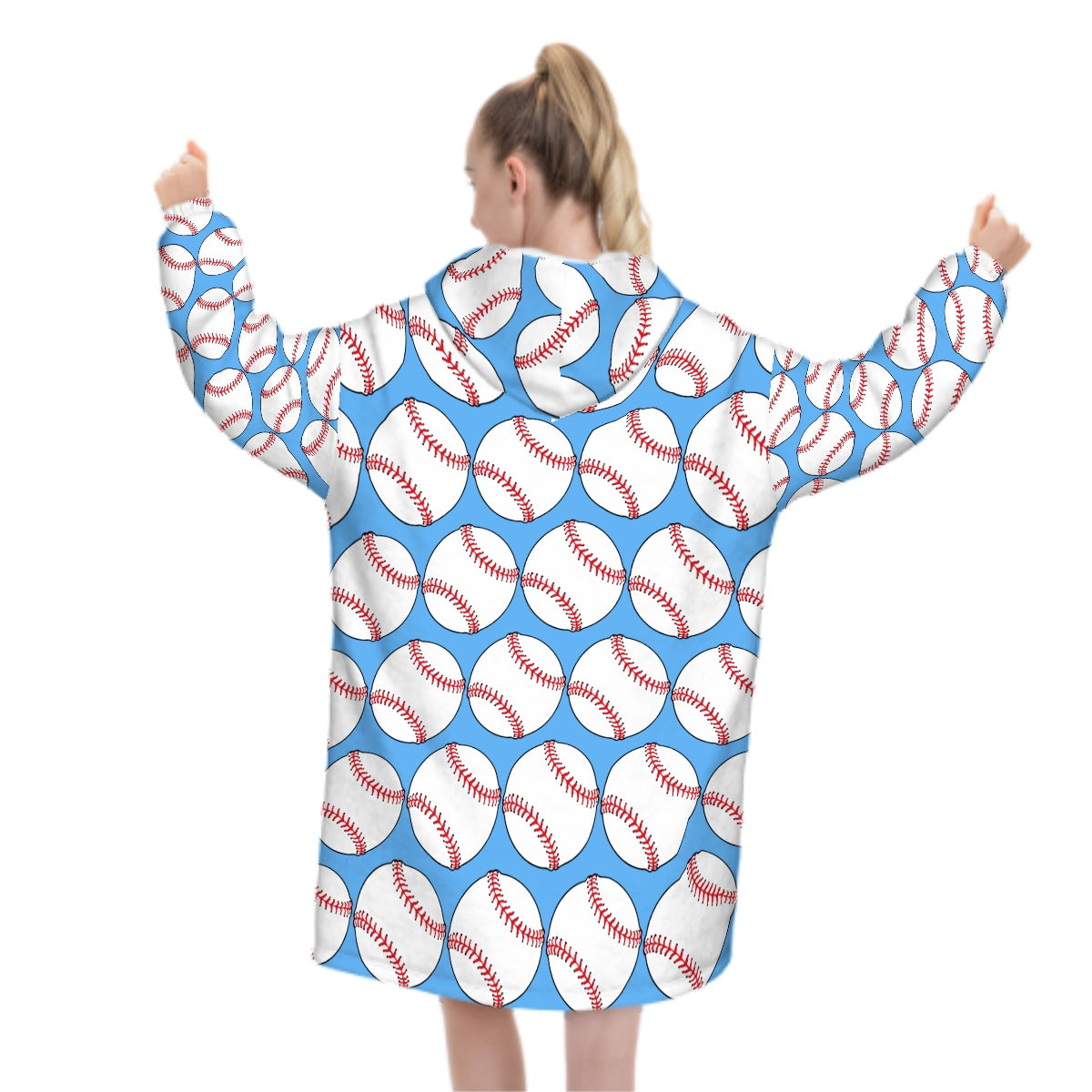 Adult Blanket Sweatshirt - Classic Baseball Blue