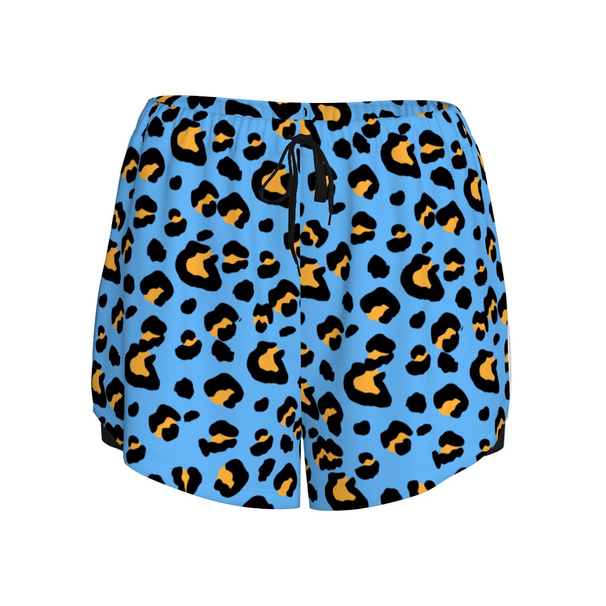 Drip Bench Women's Shorts - Leopard Sky Blue
