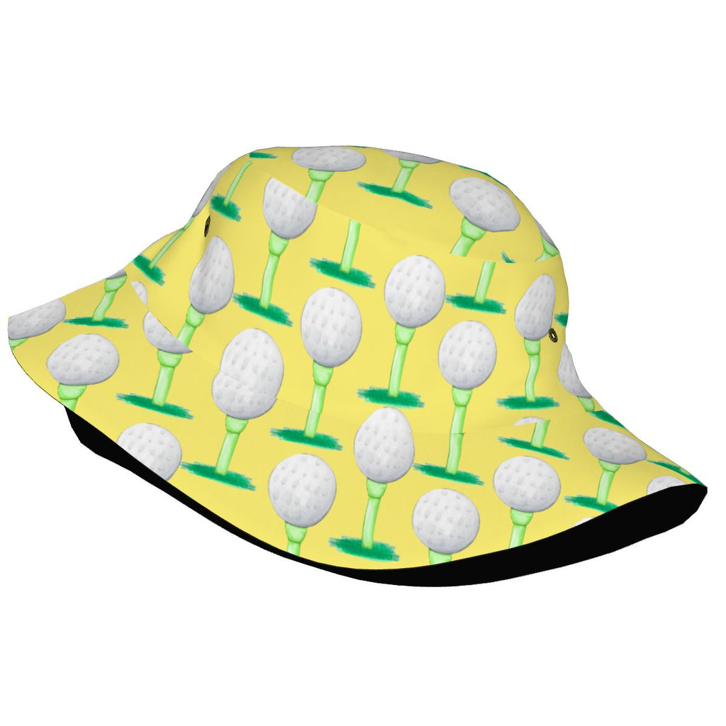 Drip Bucket Hat - Golf Ball and Tee Yellow