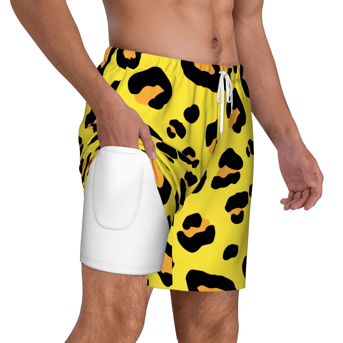 W2W Pro Mesh Hybrid Shorts - Drip Bench Leopard Yellow