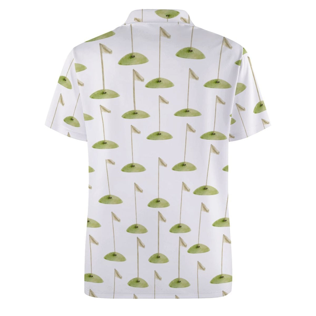 Uncle Golf Shirt - Hole Flag Sketch White