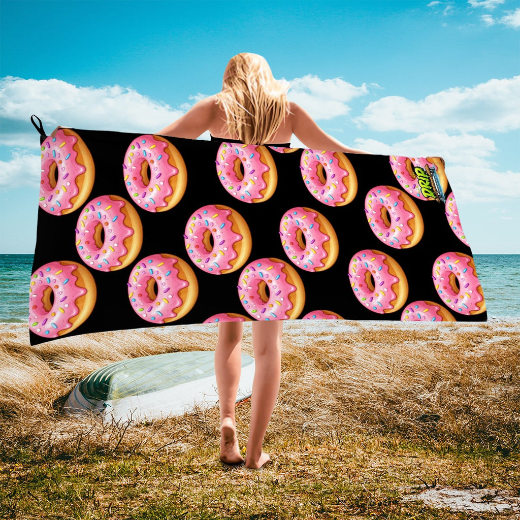 Drip Towel - Donuts Black