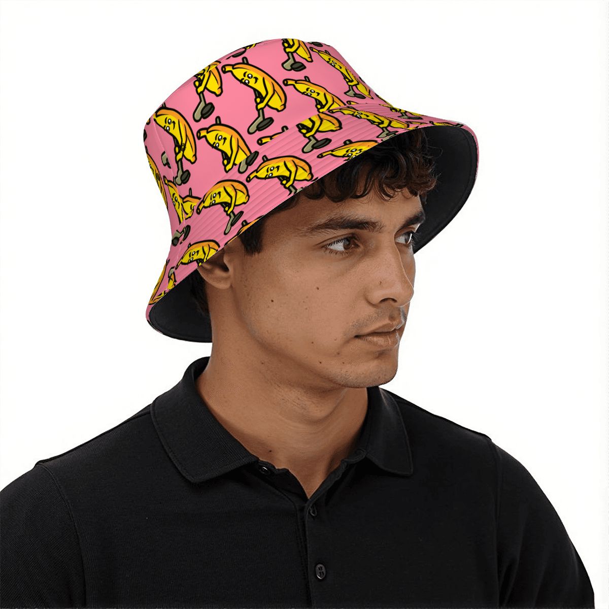 Drip Bucket Hat - Bananas For Hockey Pink