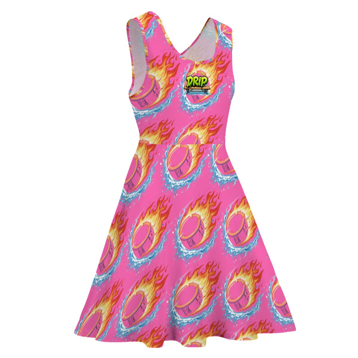 Women's Game Day Dress - Flamin Hockey Pucks Hot Pink