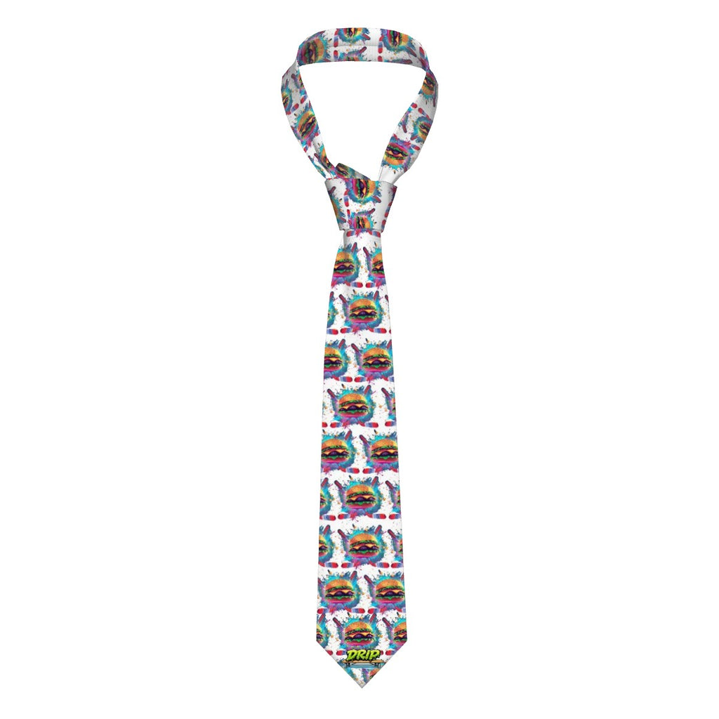 Game Day Tie - Cheeseburger and Hockey Sauce White