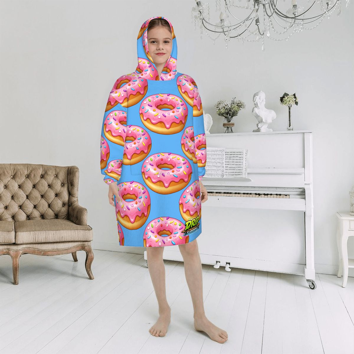 Youth Blanket Sweatshirt - Donut Drip Blue