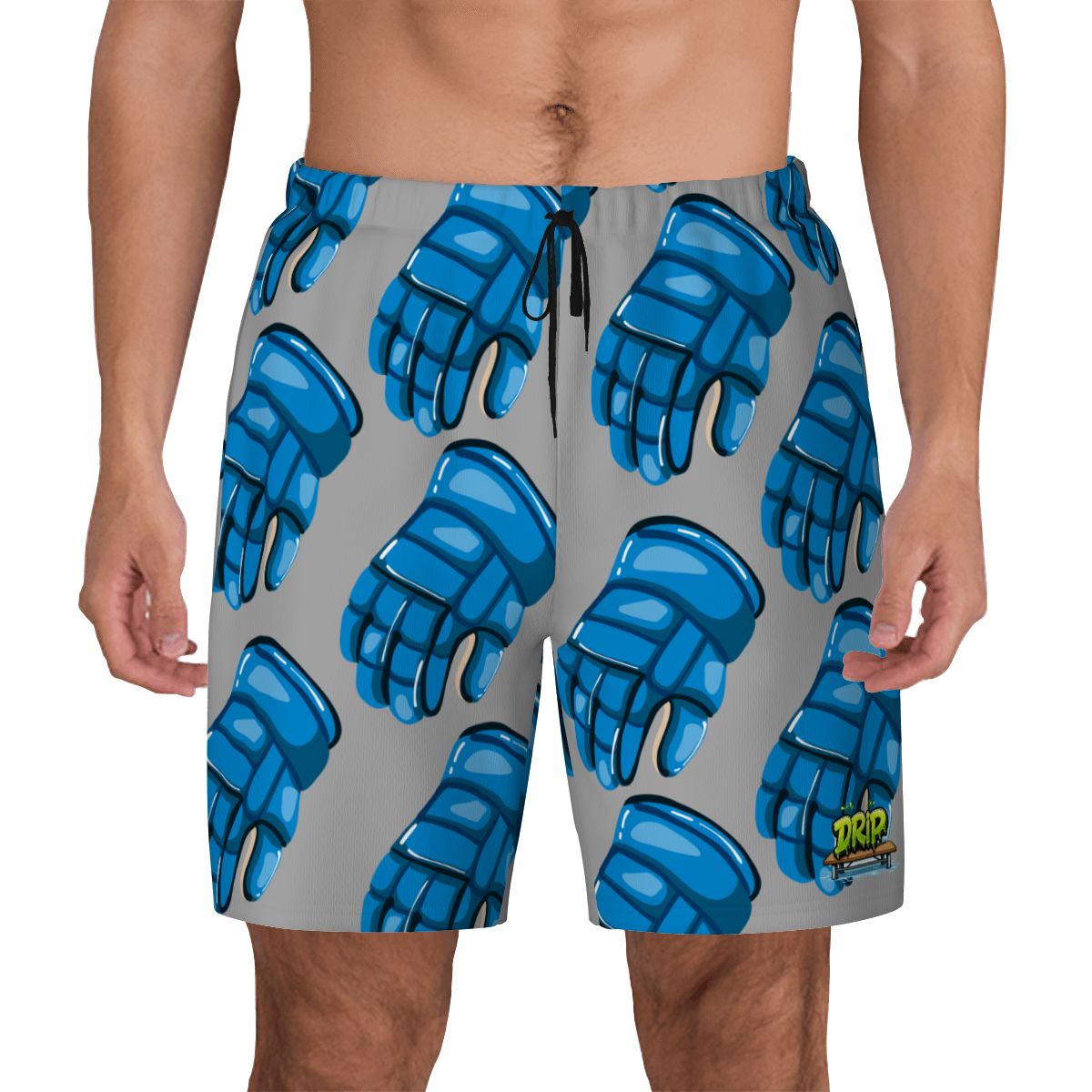 W2W Pro Mesh Hybrid Shorts - Blue Hockey Gloves Grey
